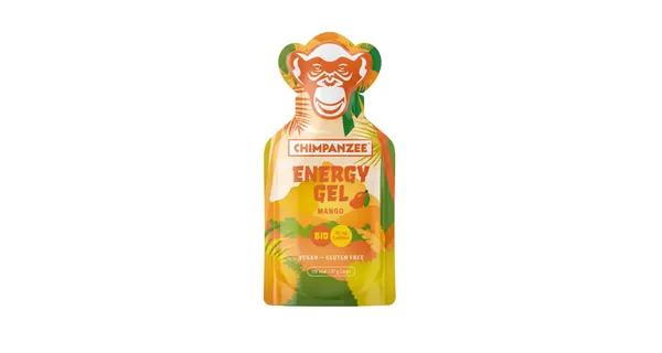 Packung von Chimpanzee Bio Energy Gel Mango 30mg Caffeine