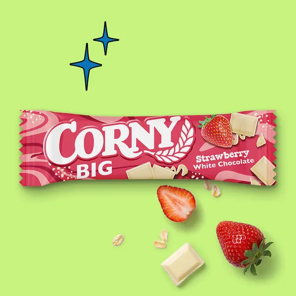 Packung von Corny BIG Strawberry White Chocolate