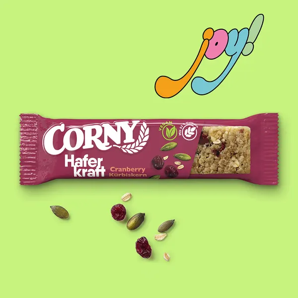 Packung von Corny Haferkraft Einzelriegel