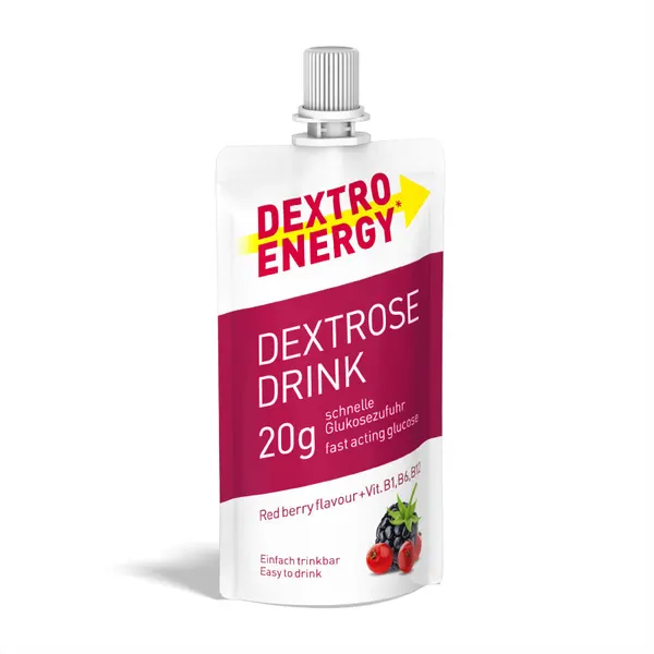 Packung von Dextro Energy Dextrose Drink Red Berry