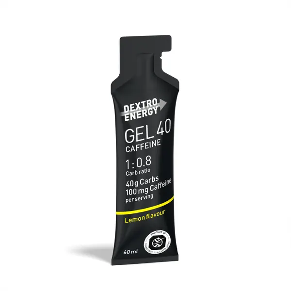 Packung von Dextro Energy Gel 40 Lemon + Caffeine