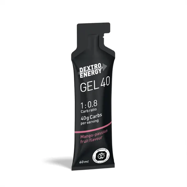 Packung von Dextro Energy Gel 40 Mango-passion fruit