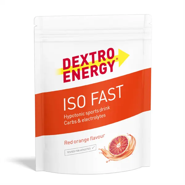Packung von Dextro Energy ISO Fast RED Orange