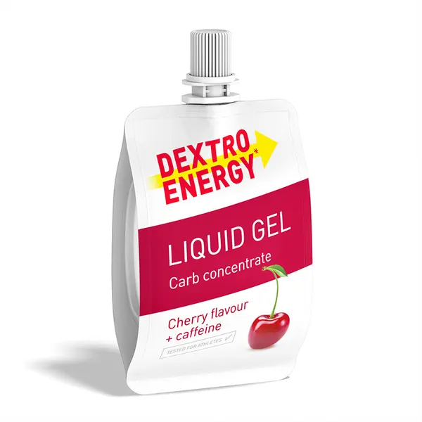 Packung von Dextro Energy Liquid Gel Caffeine