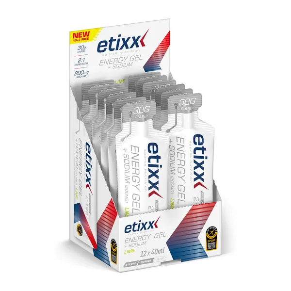 Packung von Etixx Energy Gel + Sodium
