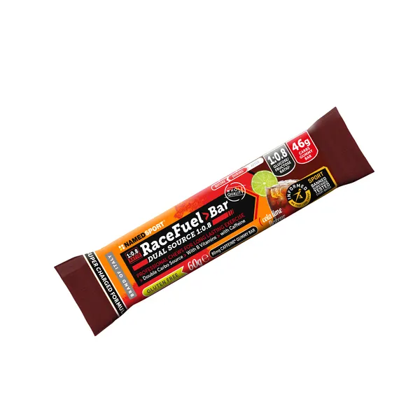 Packung von Named Sport RACE FUEL> BAR Cola-Lime