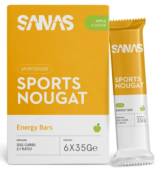 Packung von Sanas Classic Nougat & Sports Nougat Bar