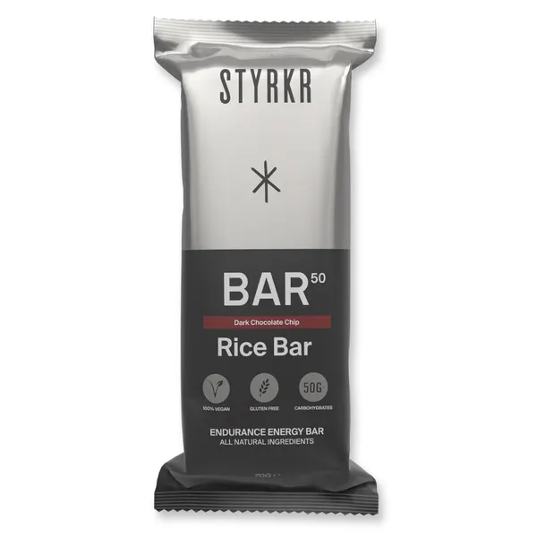 Packung von STYRKR BAR50 Dark Chocolate Chip Energy Bar