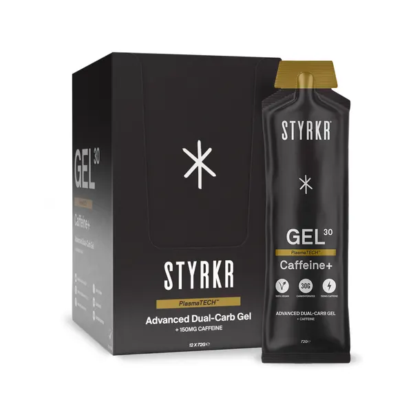 Packung von STYRKR GEL30 Caffeine Dual-Carb Energy Gel